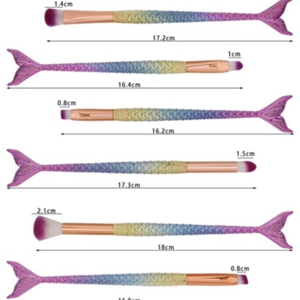 ❤️ 1 LEFT! 6 pc mermaid makeup brush set - Picture 2 of 4